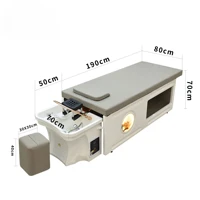 Lit de lavage moderne haut de gamme avec espace de rangement et repose-pieds, lit de lavage ergonomique pour salon de spa, équipé d'un bac à shampoing 6
