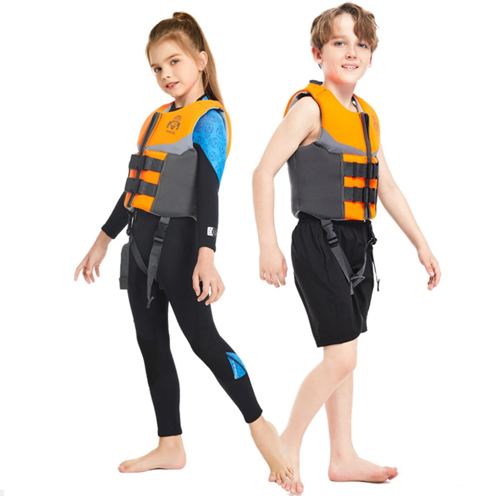 Children's Neoprene Buoyancy Swim Vest Portable Water Sports Beginners Swimming Rafting Surf Boating Safety Life Jacket professional children s neoprene life jacket buoyancy vest water sports swimming surfing and rafting auxiliary life jacket 2022