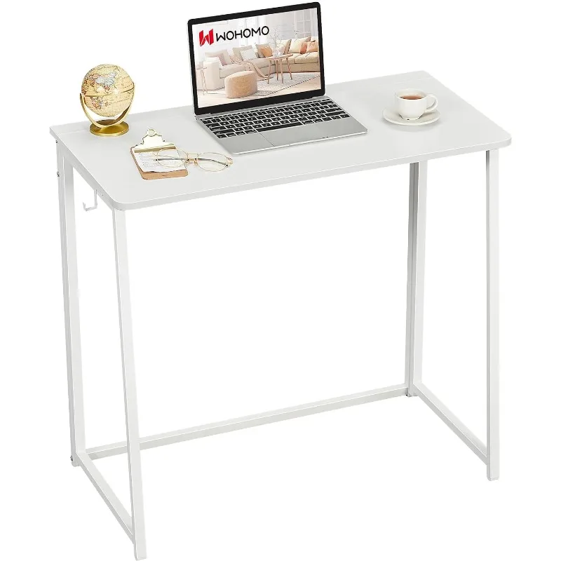 

WOHOMO Folding Desk, Small Writing Desk 39.4", Space-Saving Foldable Laptop Table Writing Workstation for Home Office