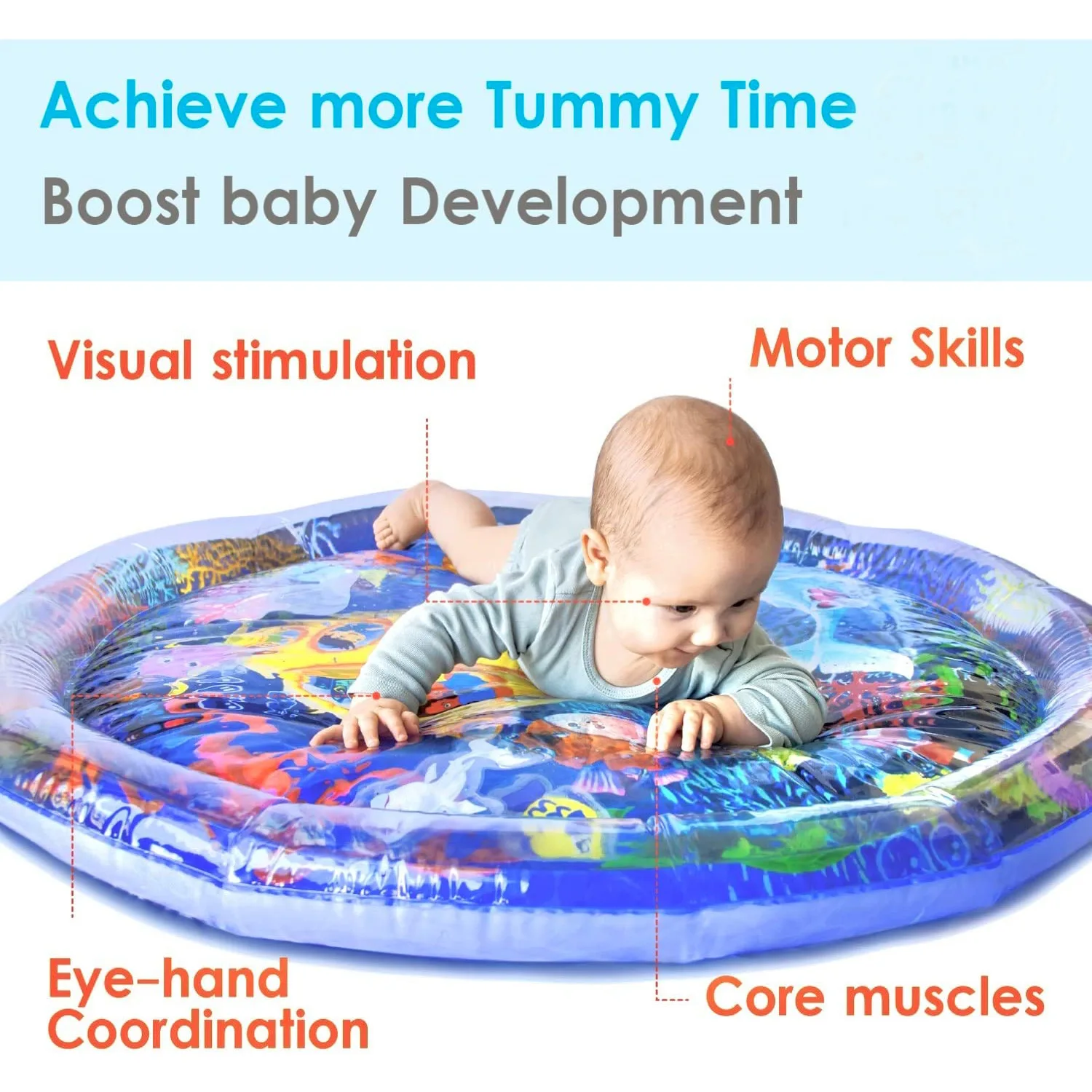 Baby Inflatable Water Mat, Water Play Mat, Baby Toys Activity Mat, Aquarium Mat, Promote Baby Motor And Sensory Development, Gro 3