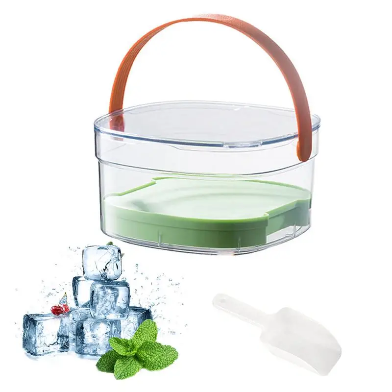 

Ice Cube Maker Tray Spill-Resistant Ice Trays For Freezer Ice Cube Storage Container With Handle Ice Molds Trays With Lid Bin