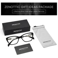 ZENOTTIC noir oeil de chat lunettes optiques cadre particulier mode jambe femmes sans Prescription acétate carré lunettes MG6592 6