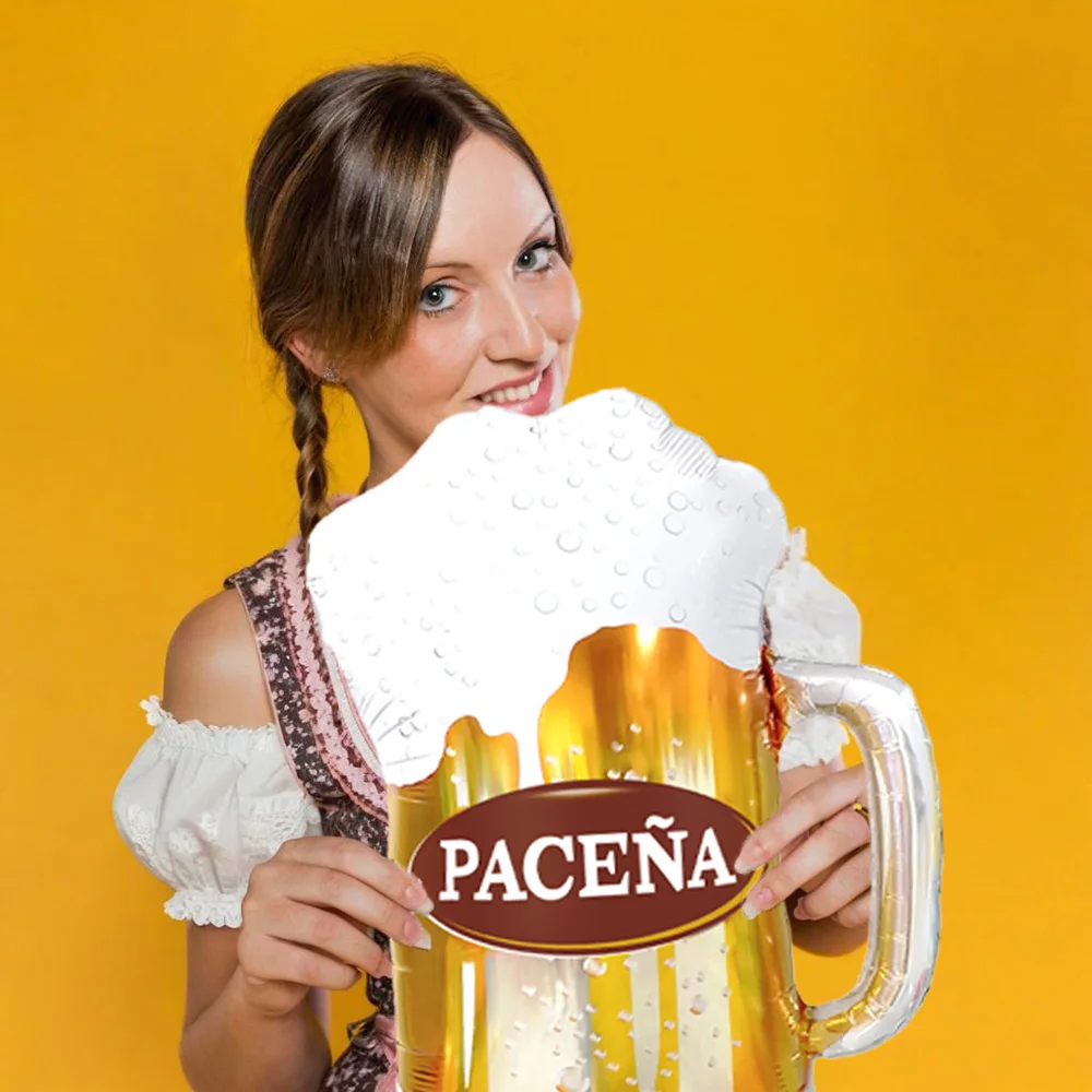 3-teilige Luftballons aus Aluminiumfolie mit Biermotiv, geeignet für Oktoberfest, Vatertag, Abschlusssaison, Geburtstagsfeiern, Junggesellenabschiede, Eventdekorationen mit Biermotiv, Karneval, Sommerpartys, Innen- und Außenbereich, Heimdekoration, Requisiten – Detail 3