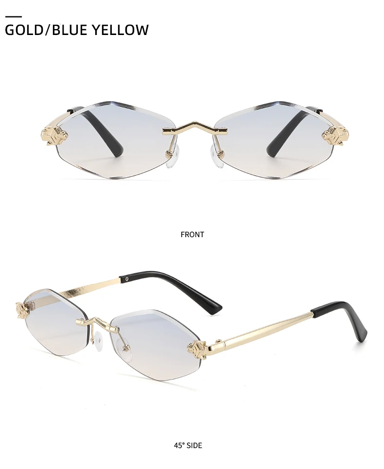 Radfahren 1/2 stücke Mode Randlose Unregelmäßige Raute Metall Sonnenbrille Frauen Luxus Marke Sonnenbrille Reise Fahren Brillen UV400 – Detail 10