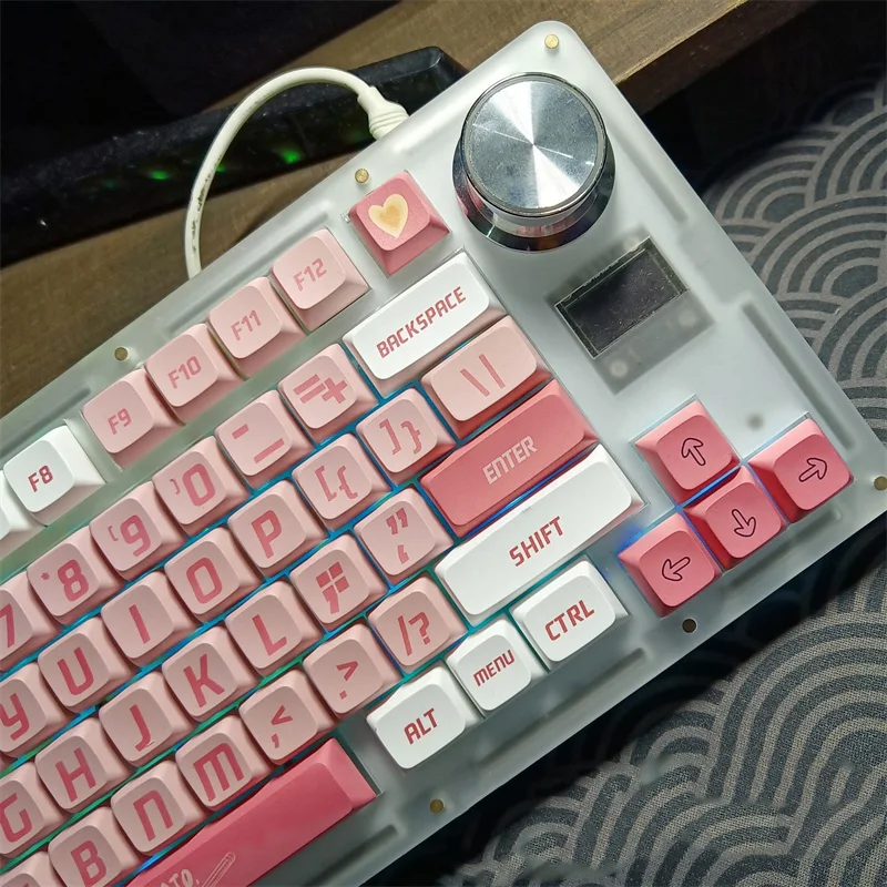 Chaves Rosa Amor Pbt Keycaps Bonito Gato Xda Perfil Keycaps para Teclado Mecânico Personalização Sublimação Keycap 123 - Imagem 3