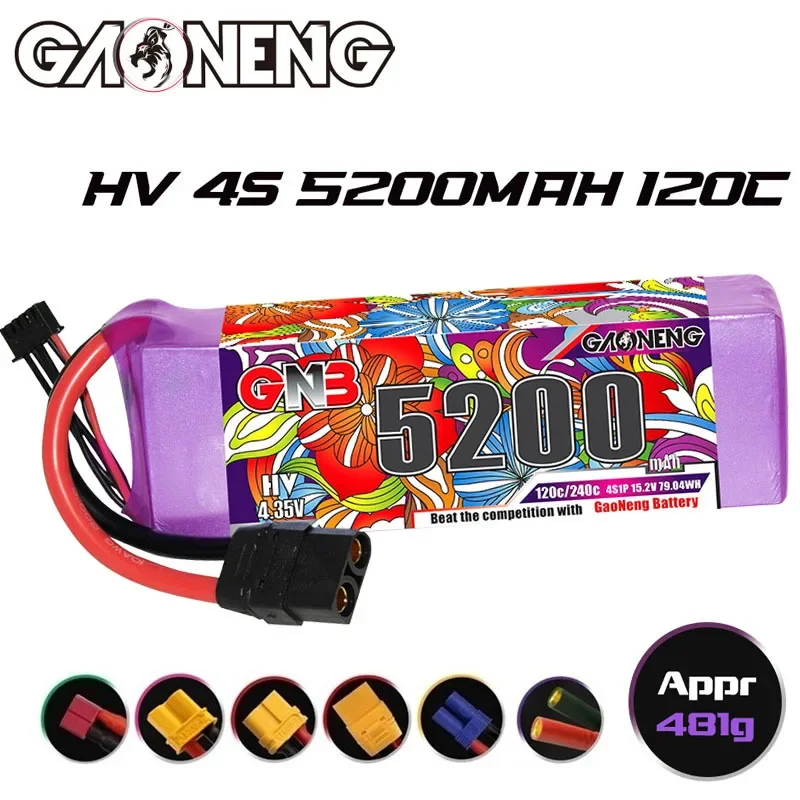 

HV MAX 240c GNB 4s 15.2v 5200mAh Lipo Battery For RC Helicopter Quadcopter FPV Racing Drone Spare Parts 15.2v Drones Battery