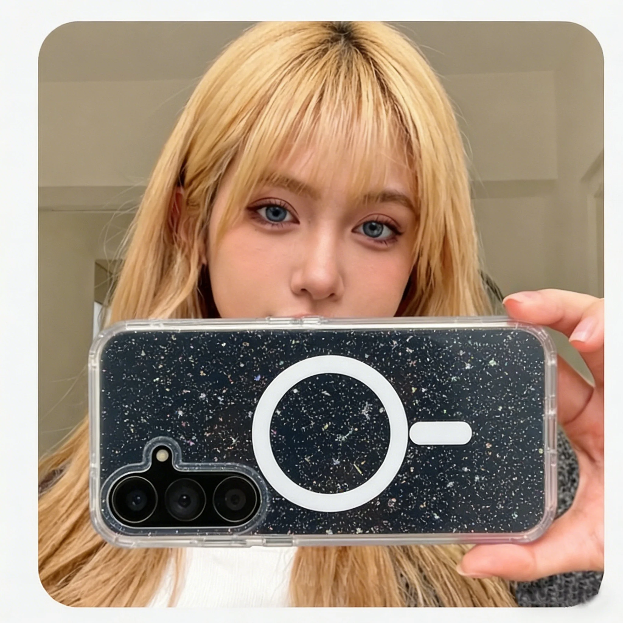 Premium Transparent Sequin Protective Case with MagSafe Magnetic Cover