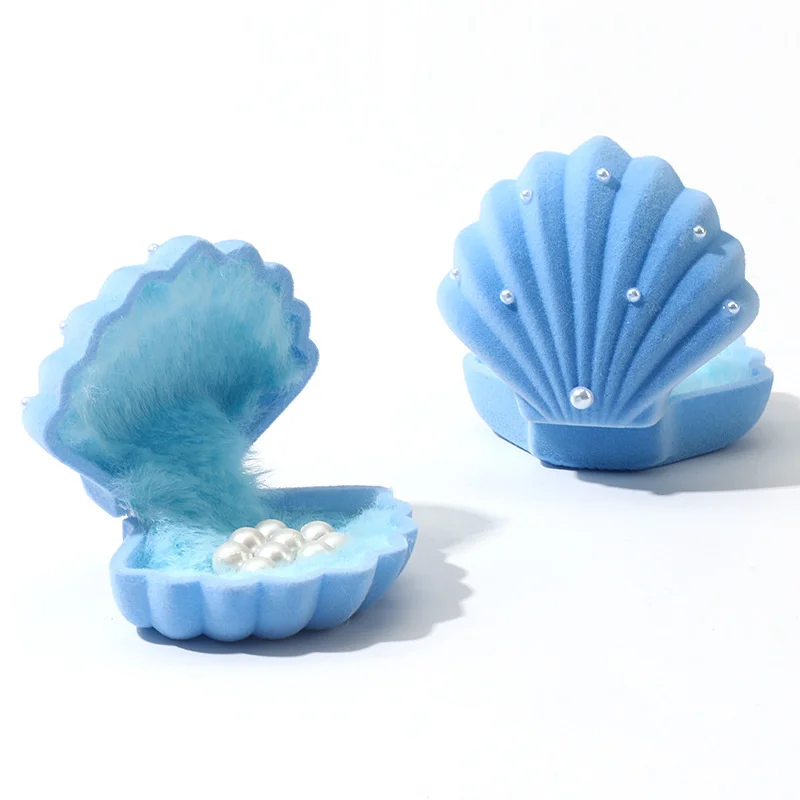 Boîte à Bijoux En Velours Coquillage - Pour Boucles D'oreilles, Colliers - Rangement Portable - Idéal Cadeau Mariée, Voyage
