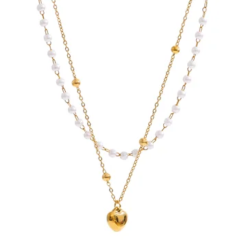 Double-Layer Heart Drop Necklace