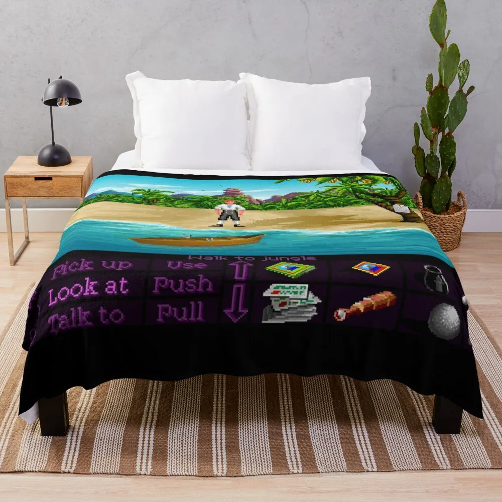 

Finally on Monkey Island (Monkey Island 1) Throw Blanket Beach Blanket Tourist Blanket Large Blanket Designer Blankets