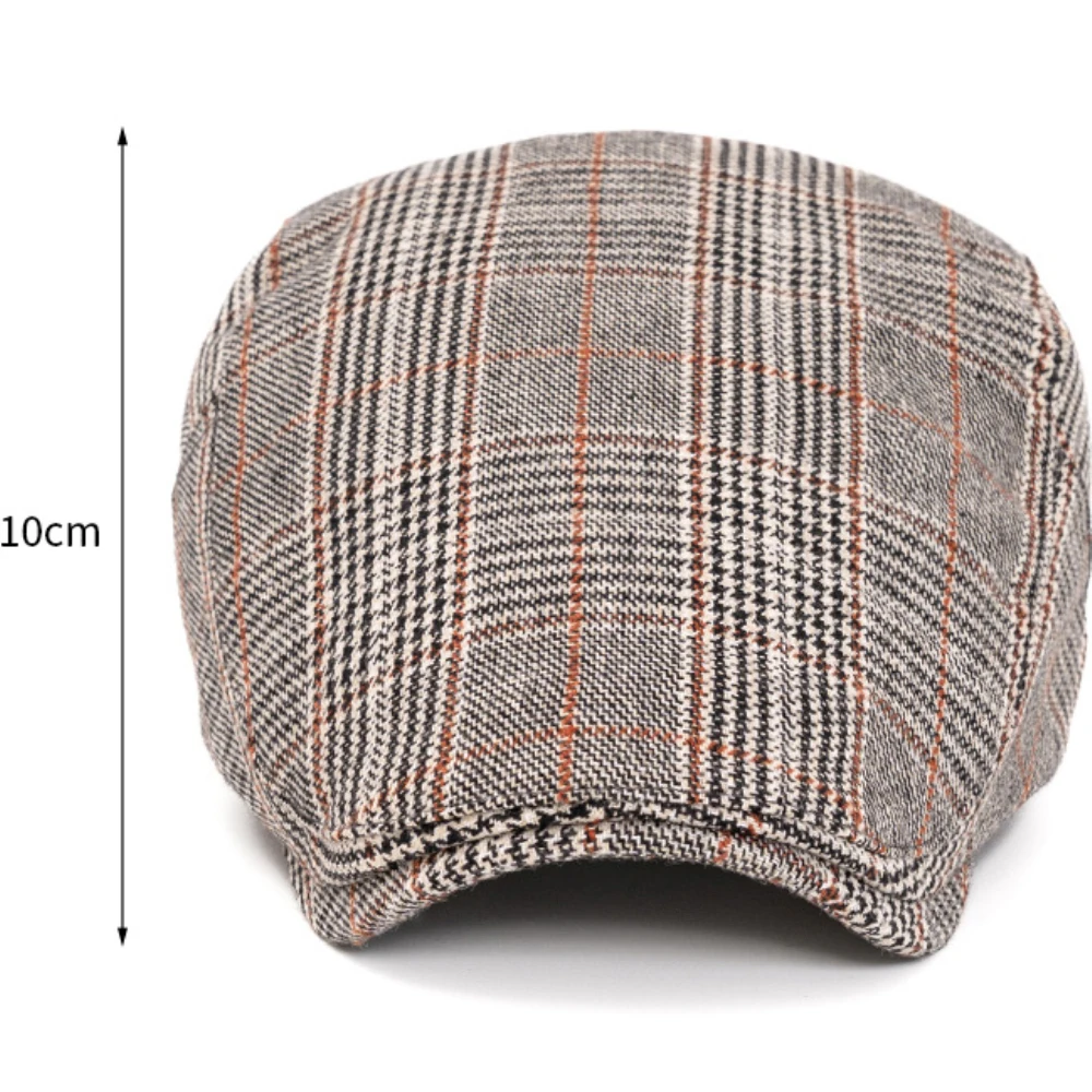 HT4815 Herren Berets Frauen Vintage Plaid Künstler Maler Baskenmütze Hut Frühling Herbst Caps Einstellbare Ivy Flache Kappe Männlich Weiblich Baskenmütze Kappe – Detail 3