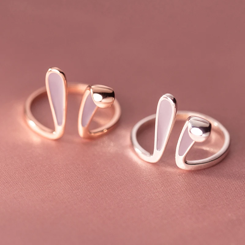 SALONGFANG Cute Rabbit Ear Ring Cartoon  Animal Ring Bracelet For China Girlfriend Opening Adjustable Holiday Jewelry Wholesale 3