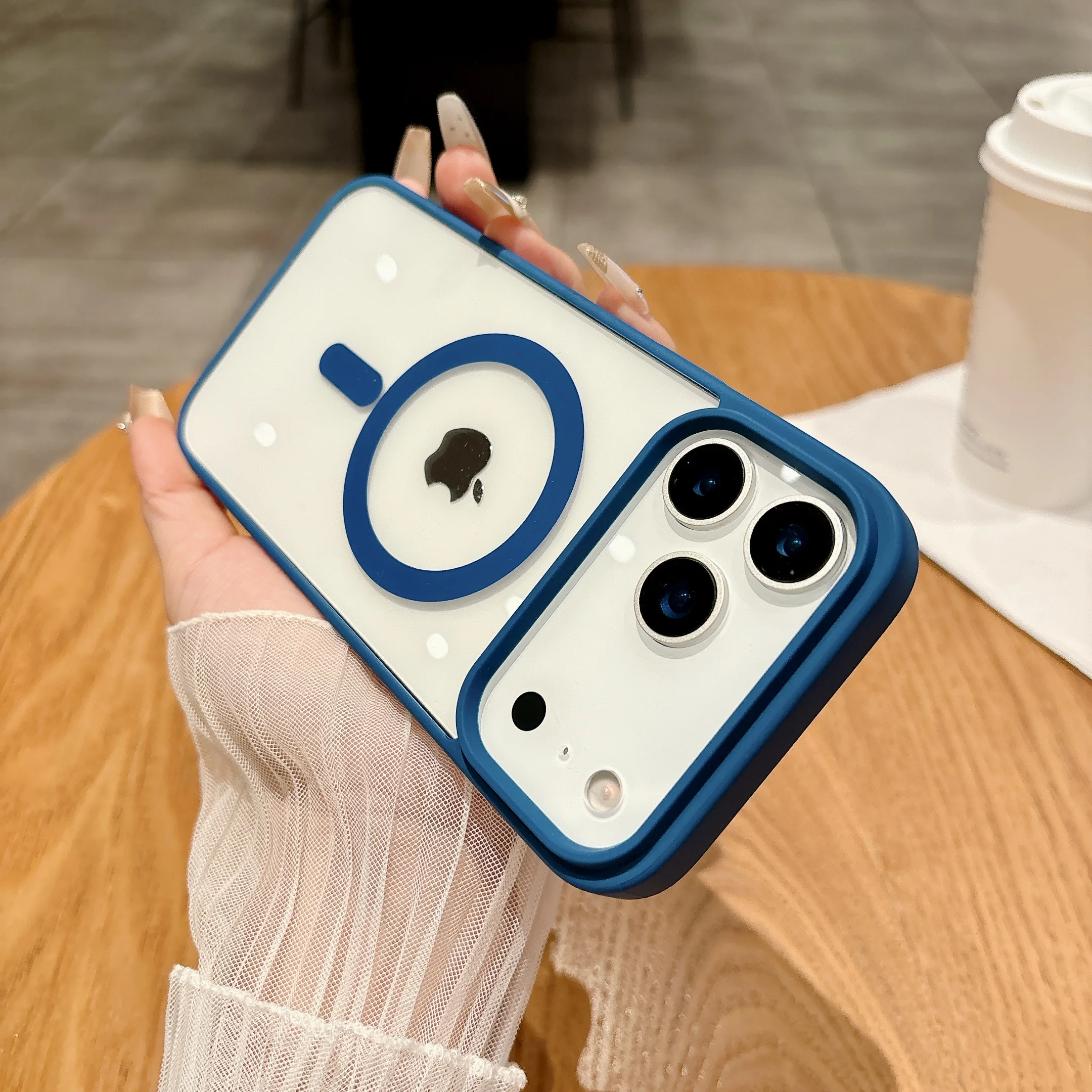 Magnetic Clear Acrylic Hard Case with Wireless Charging Compatibility