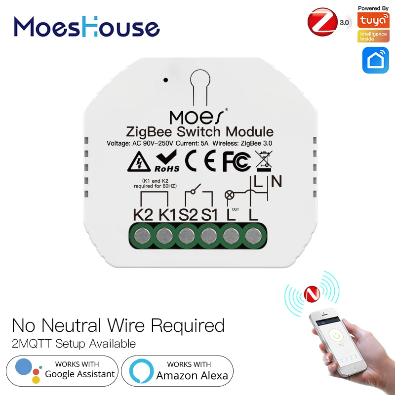 Zigbee Interrupteur Tactile En Verre Avec Cadre En Aluminium