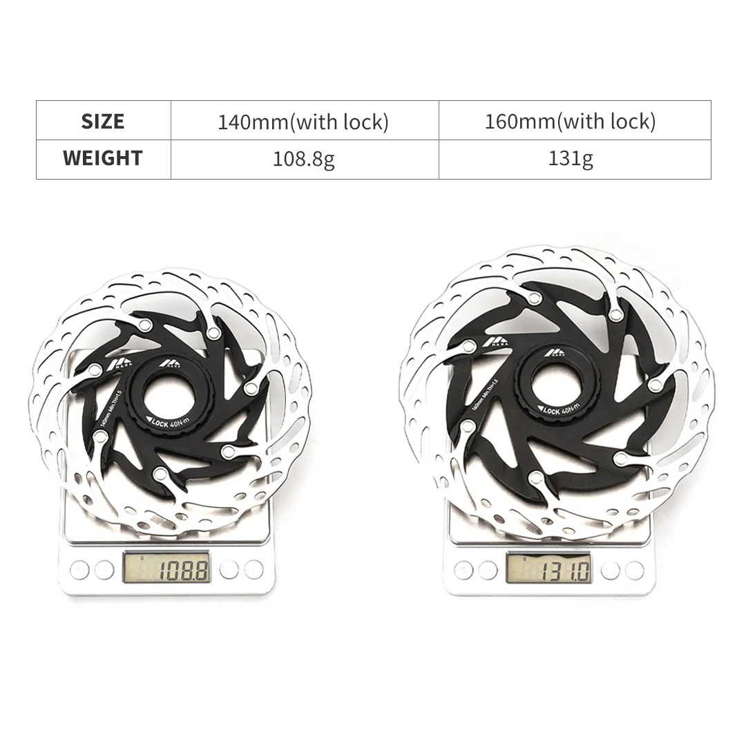 MANA 자전거 디스크 브레이크 센터 락 플로트 로터, 경량 방열, 높은 제동 성능, 크기 140mm, 160/180mm