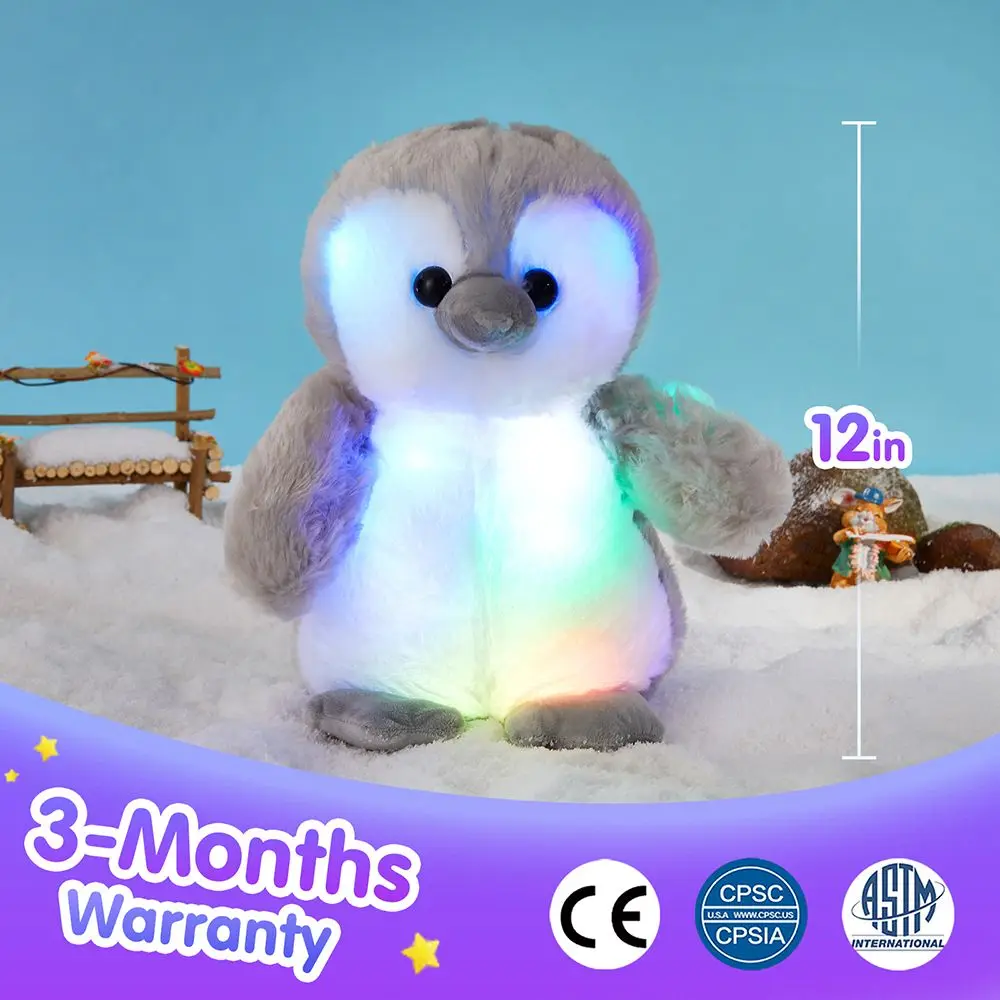 30cm Plush Pillows Penguin Doll LED Light Glowing Luminous Plush Toy Soft Cute Stuffed Animals Doll Gift for Girls Birthday