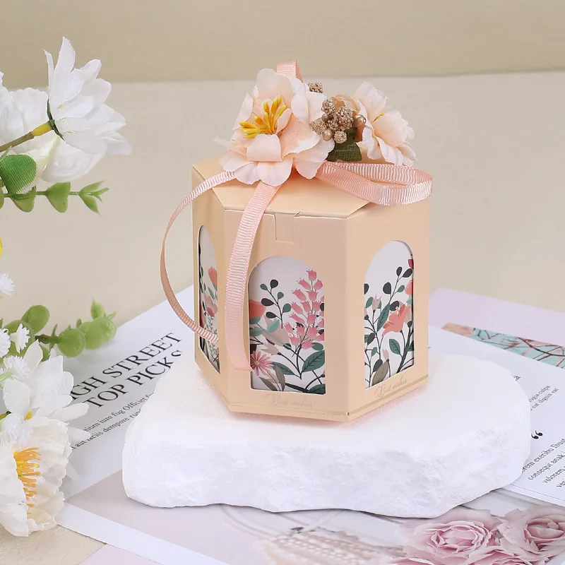 10/20 Pcs Hexagon Flower Candy Gift Boxes Kids Birthday Wedding