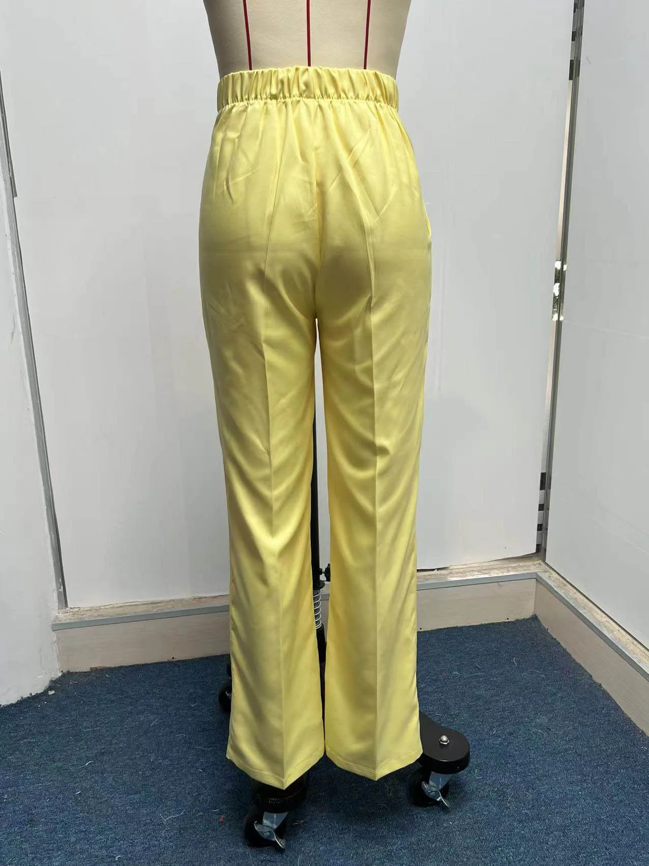 Women's Pants 2023 Autumn and Winter New Fashion Casual Pants Button Solid Color Pants Micro Lama Pants