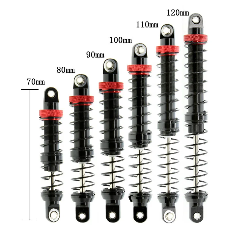 Metallo 70Mm 80Mm 90Mm 100Mm 110Mm 120Mm Ammortizzatore Olio Ammortizzatore Per 1/10 Rc Crawler Car Axial Scx10 90046 Axial 03007 Trx4 Trx6