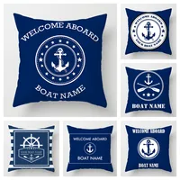 Dark Blue Nautical Series Pillowcase 50*50 Home Decoration Sofa Decoration Pillowcase 60*60 Cushion Cover 40*40 Customizable 1