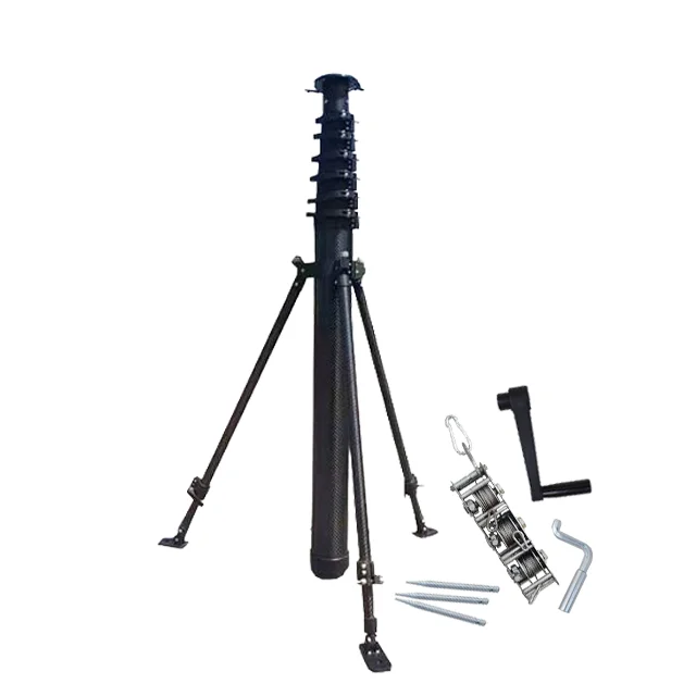 

2.5m 3m 4m 5m 6m 7m Manual Lifting Tripod Telescopic Camera Tower Pole Steel Lightweight Portable Antenna Mast