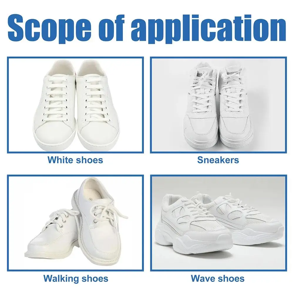 100g White Shoes Cleaning Cream Stains Remover Shoes Whitening All-Purpose Cleansing Cream With Wipe Sponge For Shoes Sneakers 4