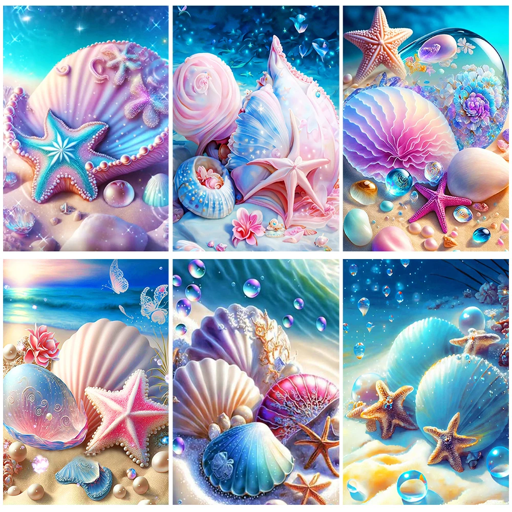

Miaodu 5D Diamond Painting Fantasy Color Shell Seaview Mosaic Embroidery Cross Stitch Rhinestone Pictures Home Decoration Gift