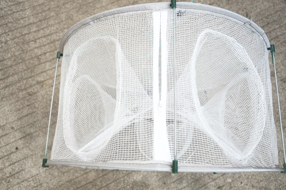 Helweet Rete Da Pesca Pieghevole | 200 Cm | Nylon Robusto | Cesto Portapesci Con Picchetto E Borsa