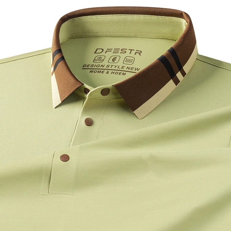 Hochwertiges Herren-Poloshirt mit kurzen Ärmeln, Sommer, luxuriös, Business-Casual, modisch, atmungsaktiv, farblich abgesetzt, mit Reverskragen. – Detail 7