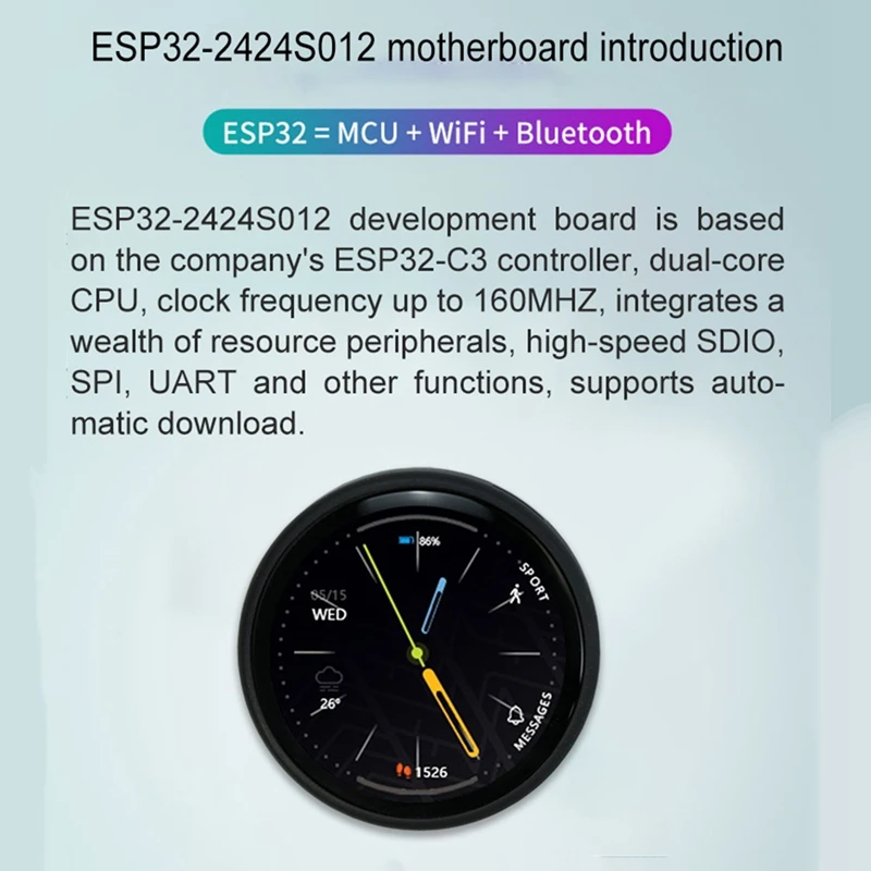 T35C ESP32-C3 Development Board 1.28 Inch Round LCD Display Screen With Wifi Bluetooth Module No Touch Panel