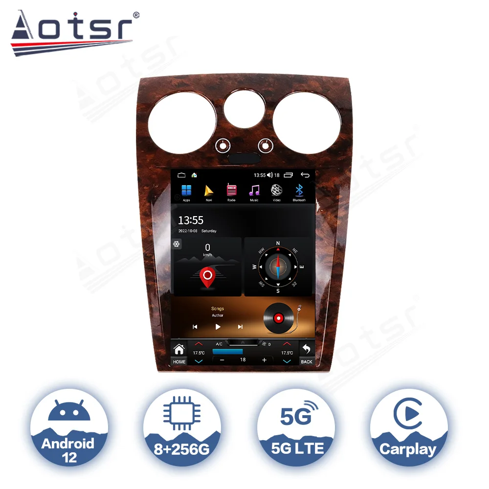 

AOTSR 2 Din Android 12 Car Radio Coche For Bentley Continental Flying Spur Car Multimedia Player GPS Navi CarPlay AutoRadio