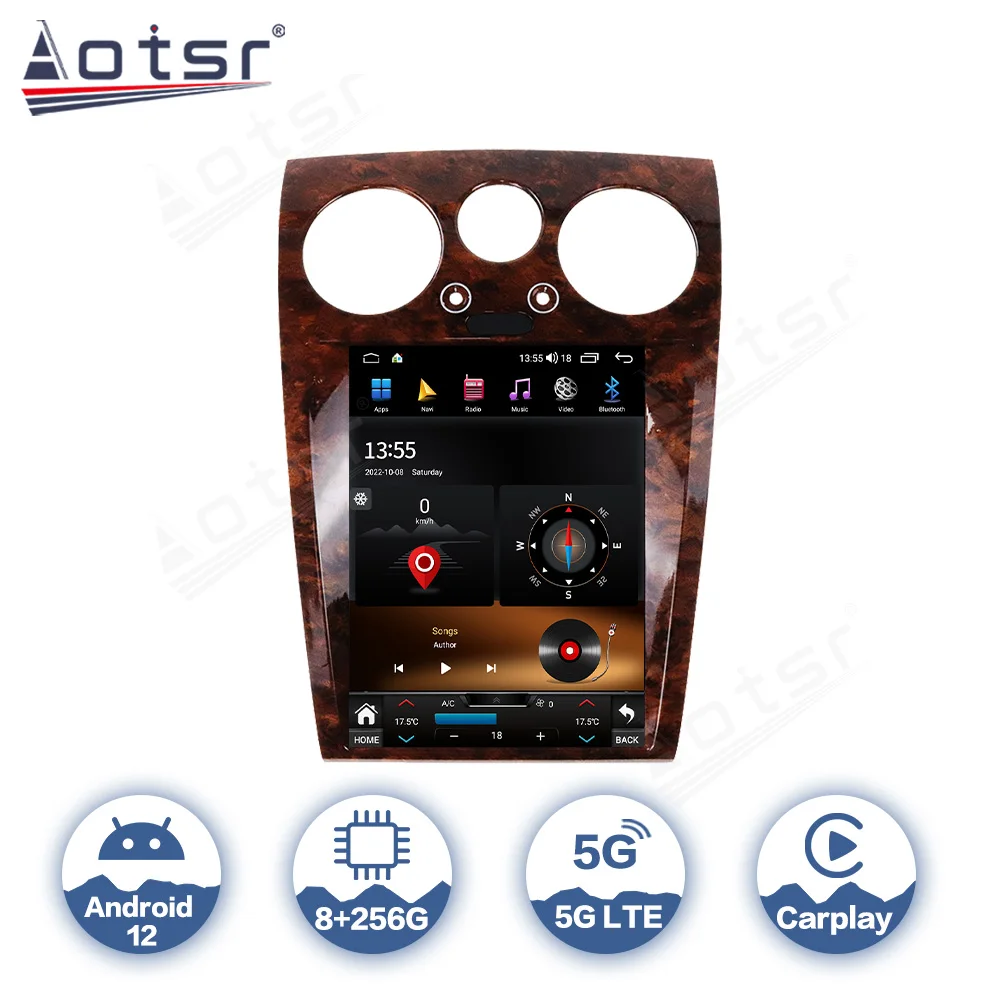 Aotsr 2 Din Android 12 Autoradio Coche Per Bentley Continental Flying Spur Car Multimedia Player Gps Navi Carplay Autoradio