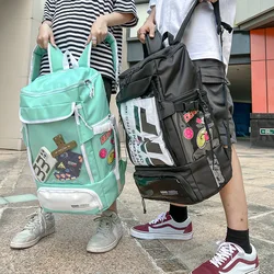 Large capacity student backpack Japanese transparent three sided pain ita bag badge women's travel academy versatile schoolbag