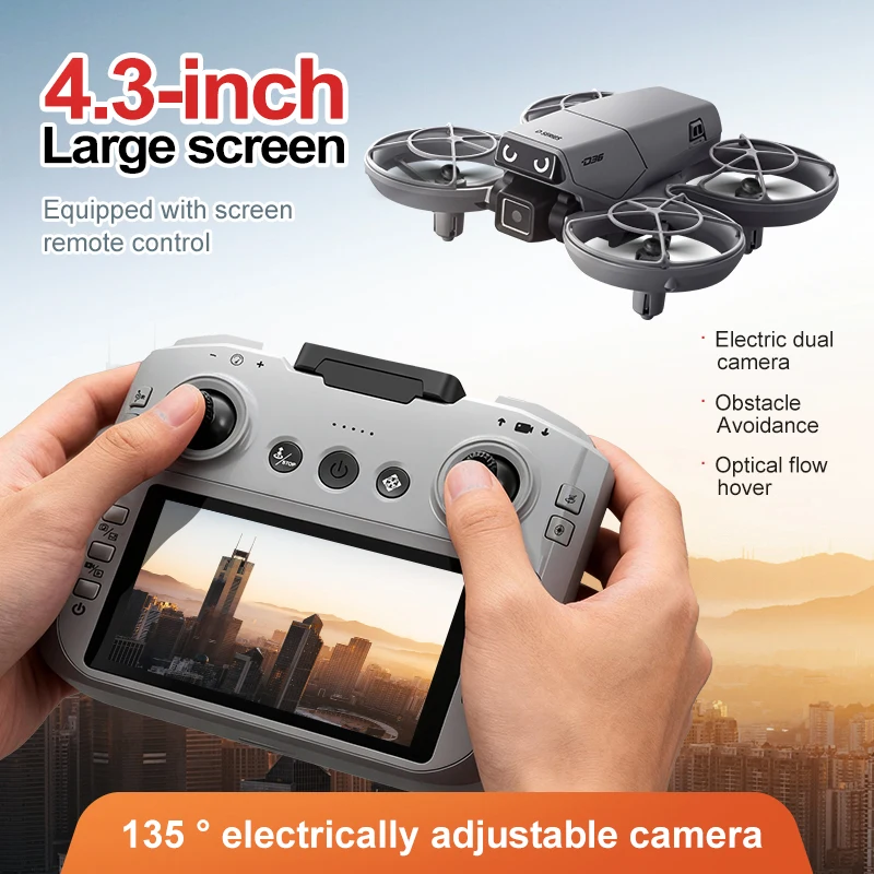 D36 Drone 4K HD Aerial Photography Dual Cameras Screen RC Quadcopter with Dynamic Lighting Optical Flow UAV Toys Gifts - 2