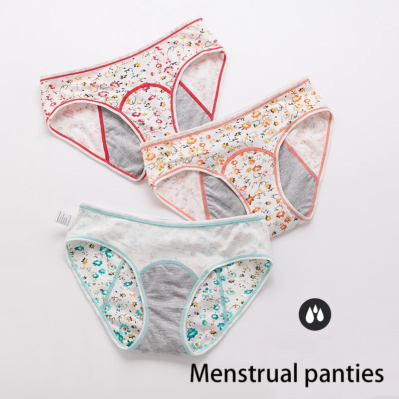 panties for menstruation women cotton menstrual period panties sexy leak proof panties cozy physiological pants underwear 2 Pcs Menstrual Panties Women's Cotton Briefs Three Layers Of Leak-proof Girls Physiological Pants Student Mid Waist Panties