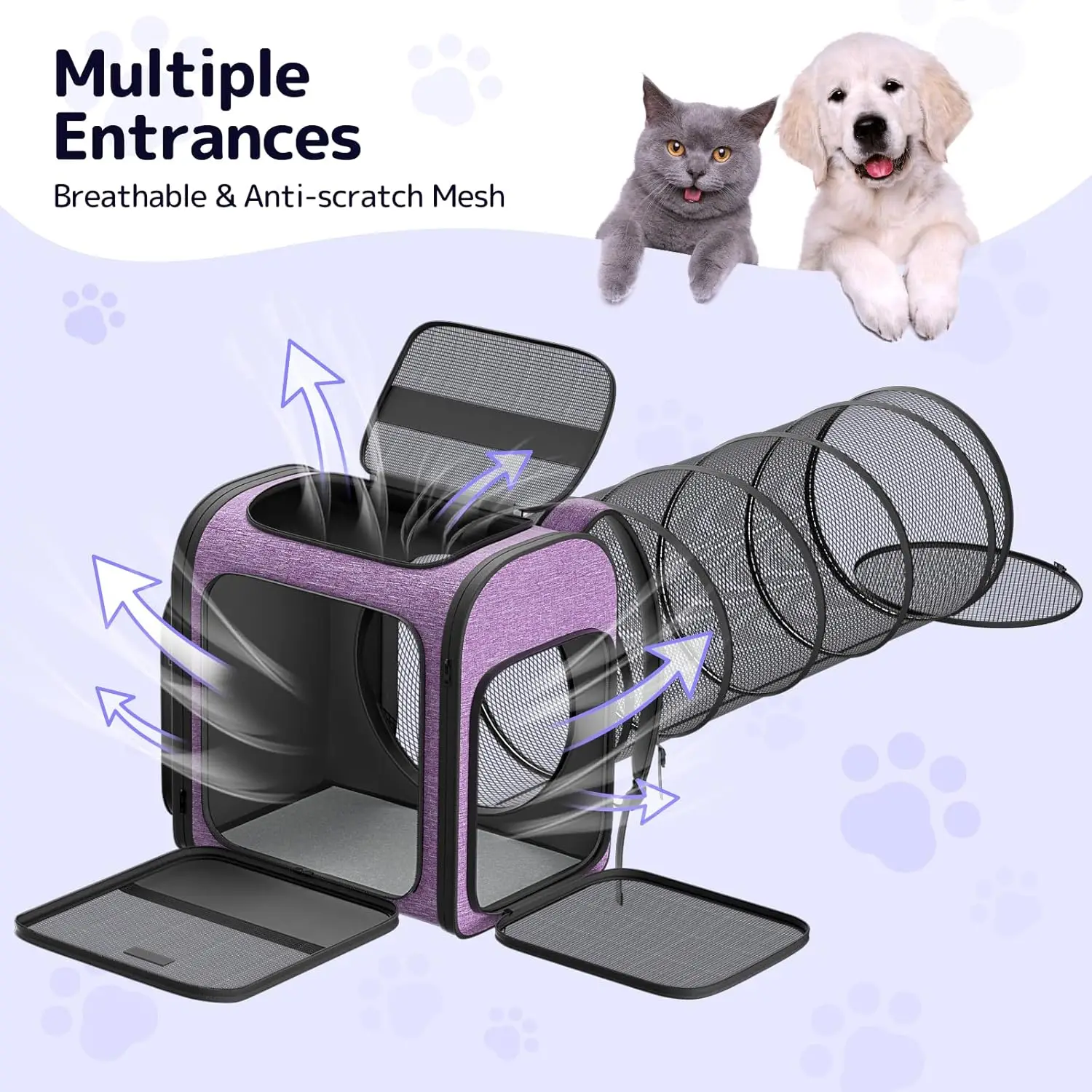 Cat Carrier Backpacks Expandable+Cat+Backpack with Breathable Mesh Pet Carrier Backpack for Cats Small Dogs Puppies Up to 18 L