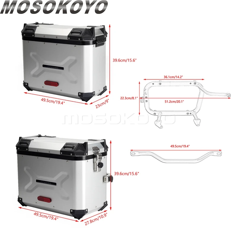 Aluminum Motorcycle Tail Box Top Rear Luggage Tool Large Capacity Side Luggage Case for Harley Pan America 1250 RA1250 S RA1250S