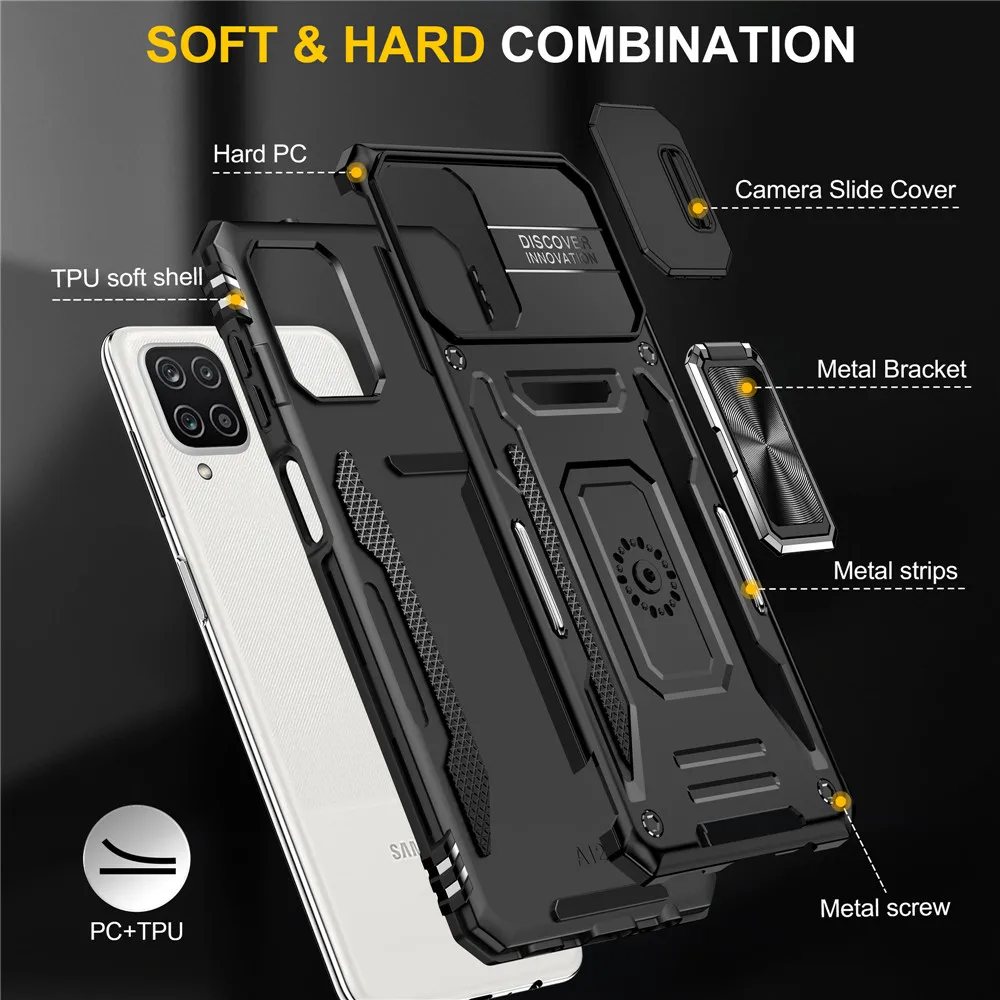 5G Armor Slide Lens Protective Case for Samsung Galaxy - Durable Back Cover