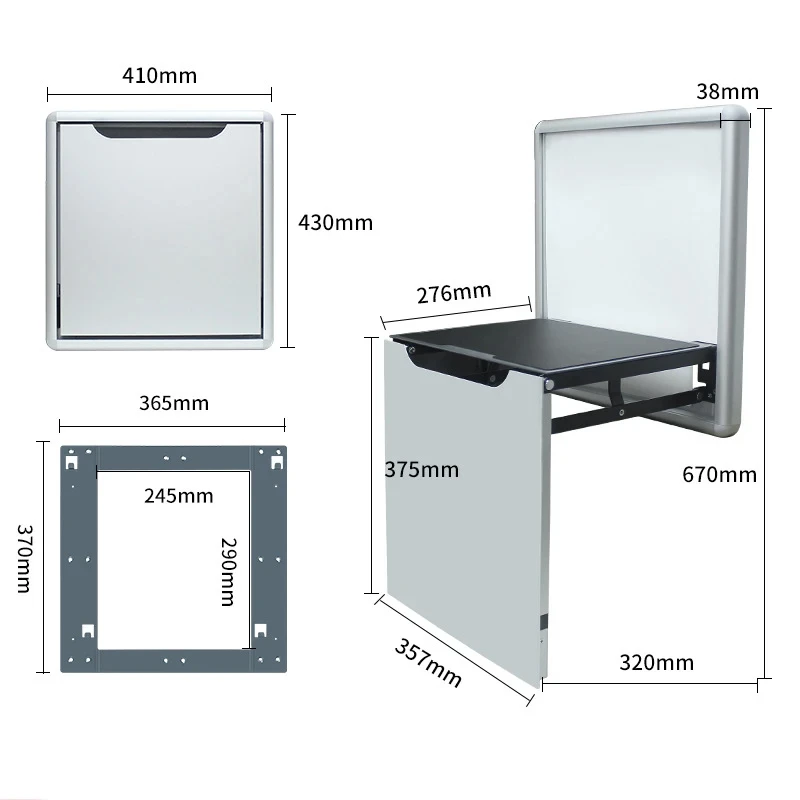 Ultrathin Wall Mounted Shower Folding Seat Chair Casual Household Porch Shoe Back Chair Step Stool Aluminium Home Furniture 6