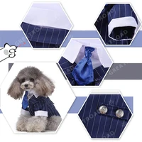 Dog Stylish Suit Bow Tie Costume – Pet Formal Clothes for Small Medium Dogs