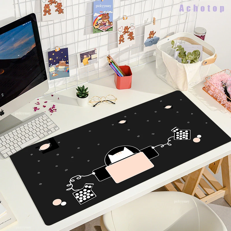 Cat Line Scenery Gaming Mouse Pad Gamer Desk Mat Xl Keyboard Pad Grande Tappeto Computer Table Surface Per Accessori Mausepad