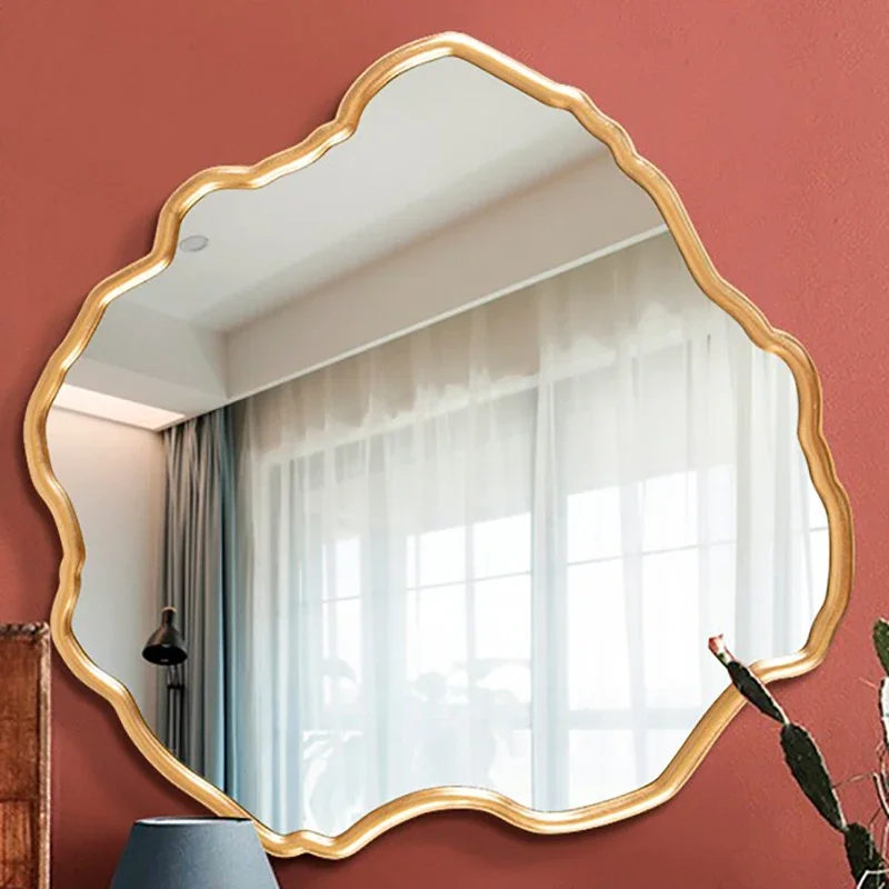 Duży Model toaletowy dekoracyjne lustro ścienne makijaż rzemiosło toaletka estetyczne lustro prysznicowe Golden Espejo Pared Home Styling YX50DM