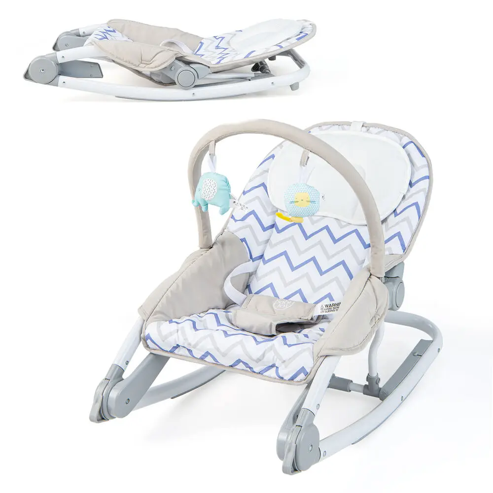 

Babyjoy 2-in-1 Baby Bouncer & Rocker Foldable Infant Rocking Seat w/ Adjustable Backrest