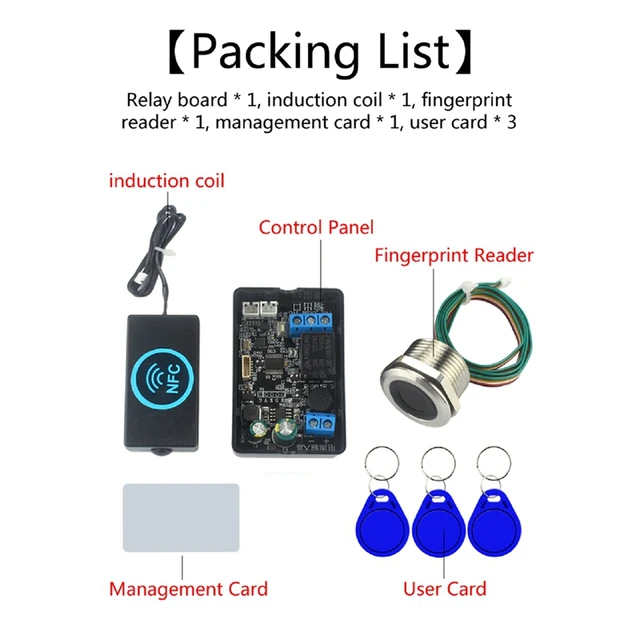 The New Fingerprint Access Controller NFC Electric Lock Control Relay Module IC Card Induction Switch 4