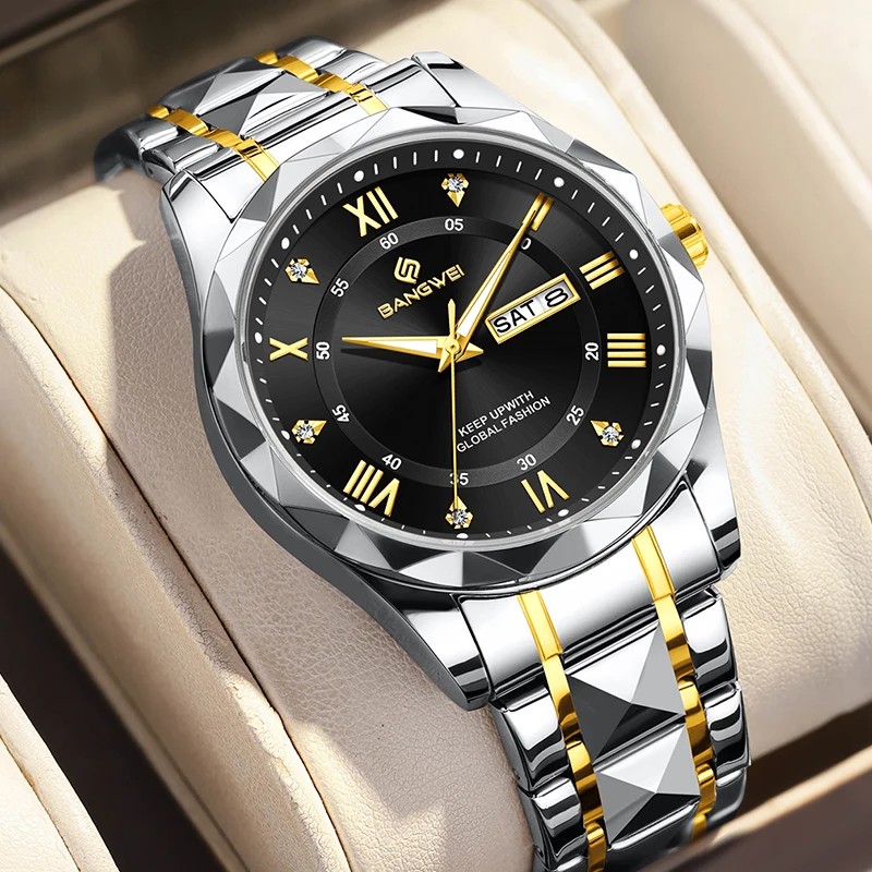 BANGWEI New Luxury Ladies Watches Casual Military Diamond Watch For Women Fashion Waterproof Luminous Quartz Clock Women's Gift