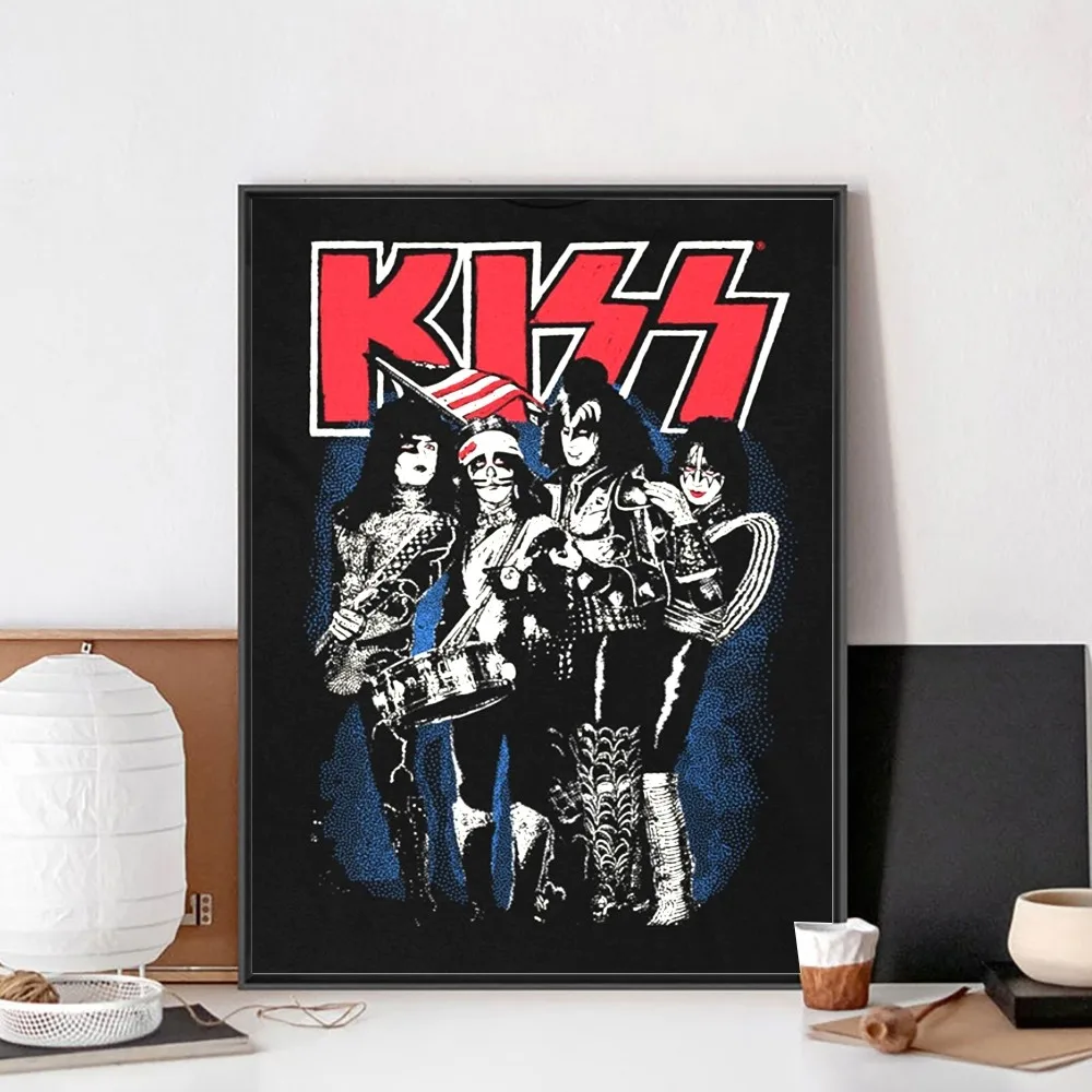 Rock Band Kiss Kraft Poster No Framed Poster Kraft Club Bar Paper Vintage Poster Wall Art Painting Bedroom Study Stickers