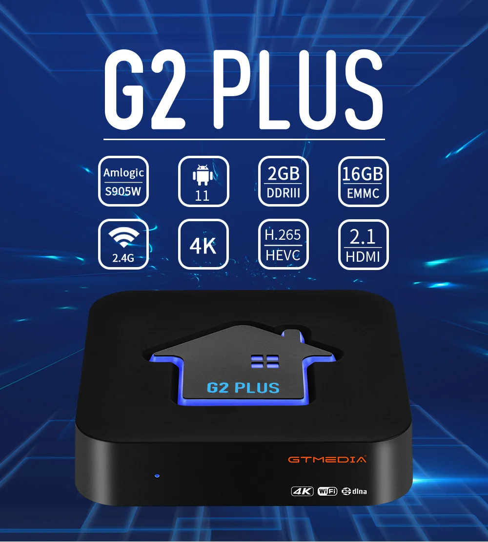 GTMEDIA G2 Plus ȵ̵ 11.0 TV ڽ, Amlogic S905W2 2G16G  2.4G   4K H.265 GTPlayer  ڽ G2Plus