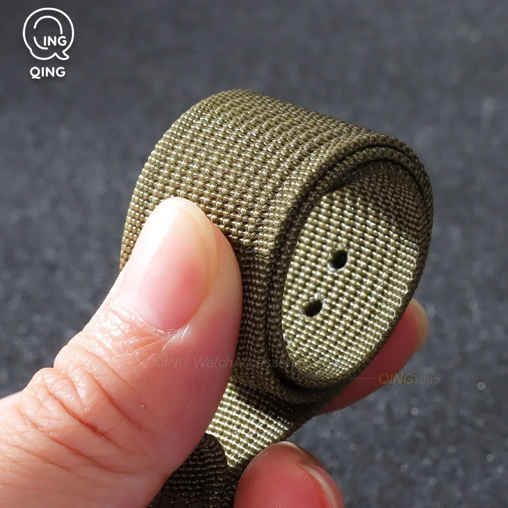 Rose Gold Buckle Woven Nylon Canvas Watch Band Strap Bracelet Accessories