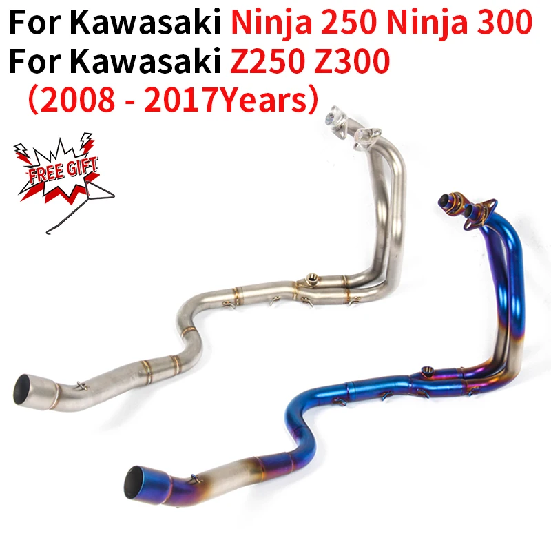 

Slip On for Kawasaki Ninja 250 Ninja 300 Z250 Z300 2008 - 2017 Years Motorcycle Exhaust Modified Escape Front Middle Link Pipe