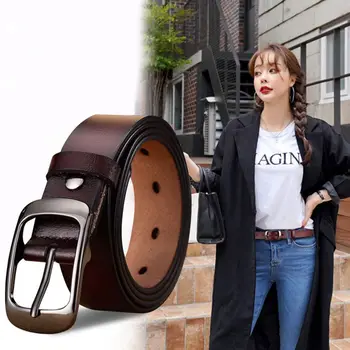 Women Fashion Genuine Leather Belt For Female Strap Casual All-match Ladies Adjustable Waist Belts